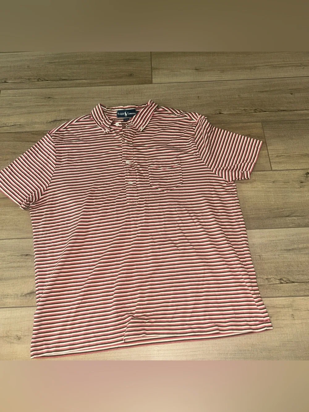 Polo Golf Ralph Lauren Pro Fit Shirt Red Striped Preppy Sporty Summer Mens L